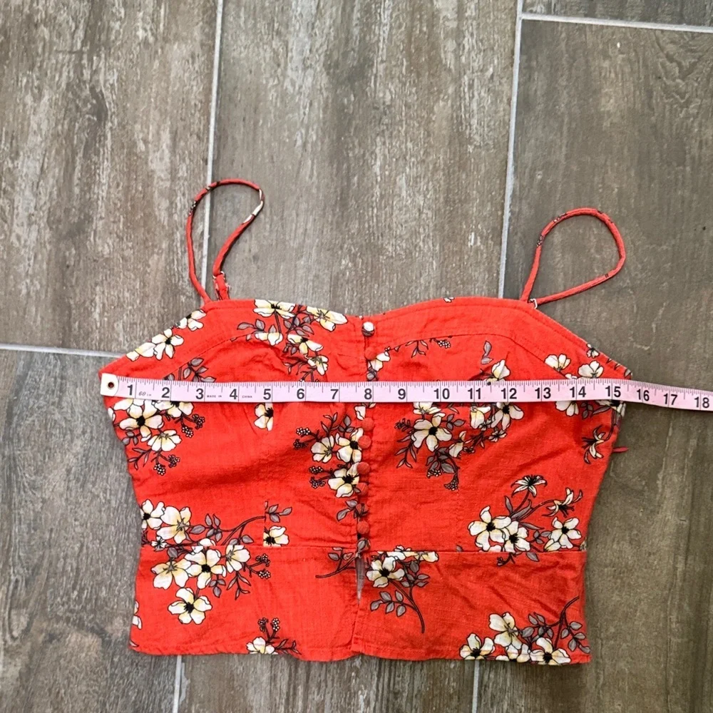 Miss Me Orange Red Floral Camisole Top - Picture 7 of 10